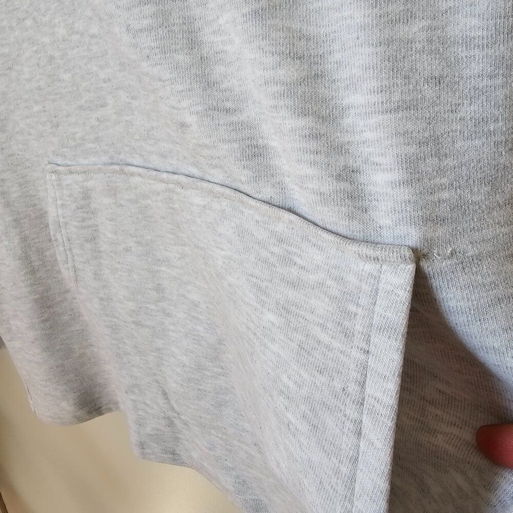 EUC COTTON BLEU LIGHT GREY SUPER SOFT HOODED SWEATER QUARTER BUTTONED SIZE SMALL - Picture 10 of 16